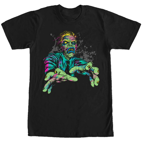 Lost Gods Halloween Zombie Attack Mens Graphic T Shirt Black